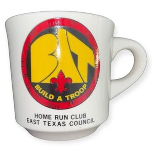 Vintage BSA BAT Build A Troop Mug East Texas Council Home Run Club Coffee Cup